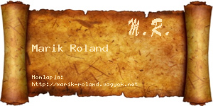 Marik Roland névjegykártya